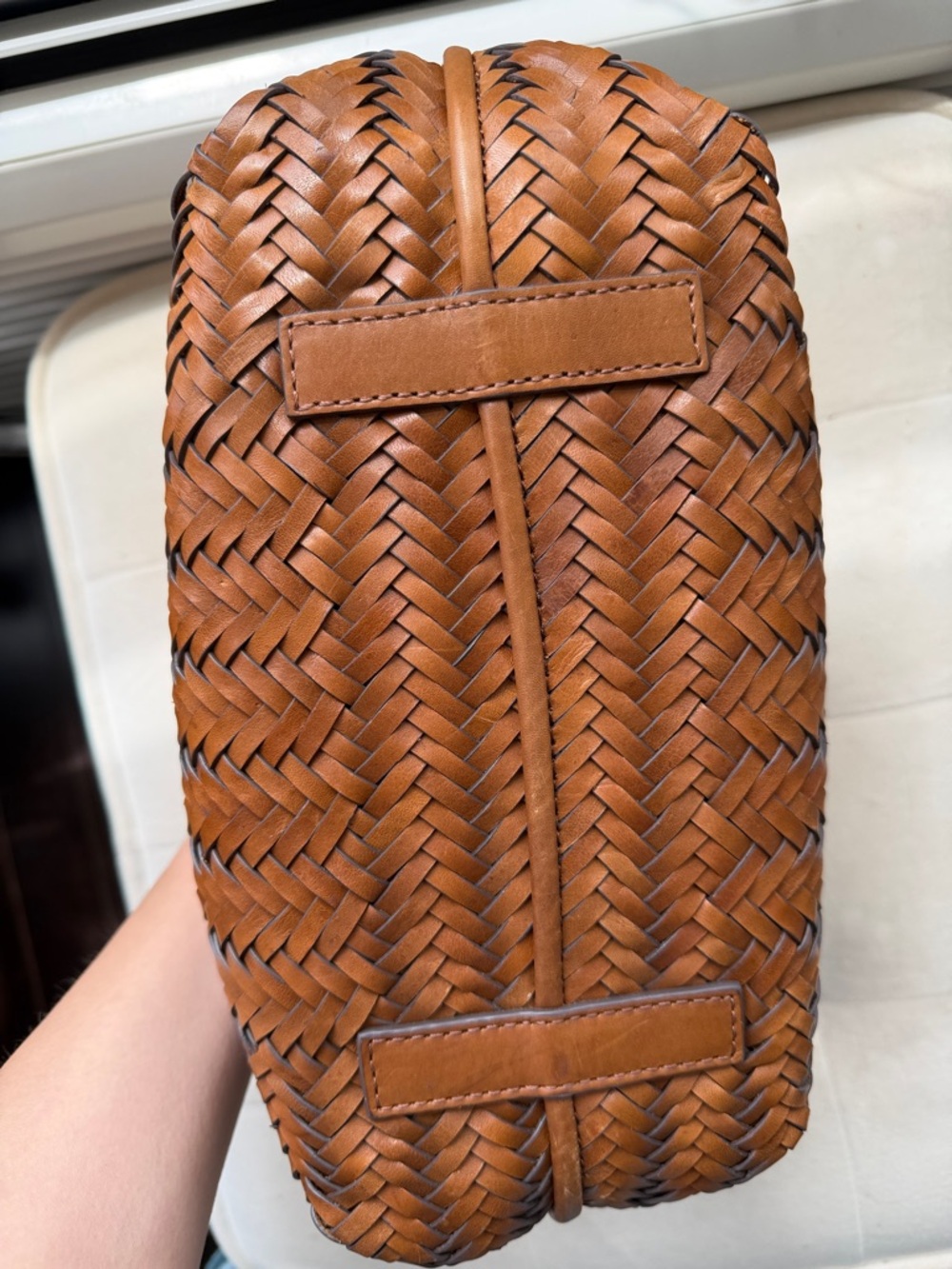 Ralph Lauren Woven Leather Shoulder Bag - Cognac Brown - Picture 5 of 5
